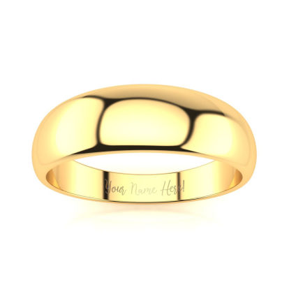 14K Yellow Gold 6MM Heavy Tapered Ladies and Mens Wedding Band, Size 17